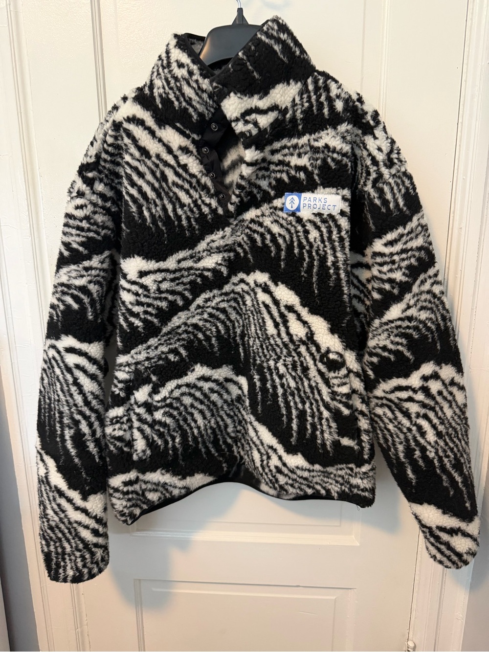 Parks Project Black & White Sherpa Snap Pullover